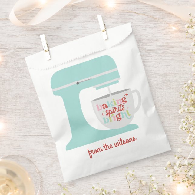 Retro Pastel Baking Spirit's Bright Christmas  Favor Bag (Clipped)