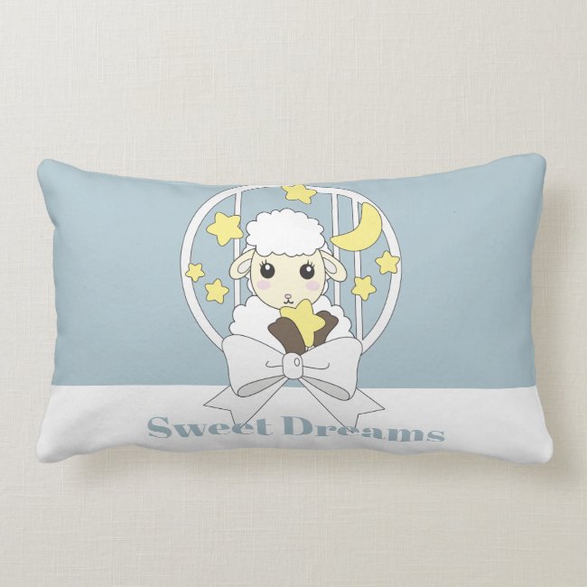 Retro Pastel Blue Cute Baby Sheep Sweet Dreams