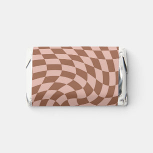 Retro Pastel Brown Warped Check Checkered Hershey's Miniatures