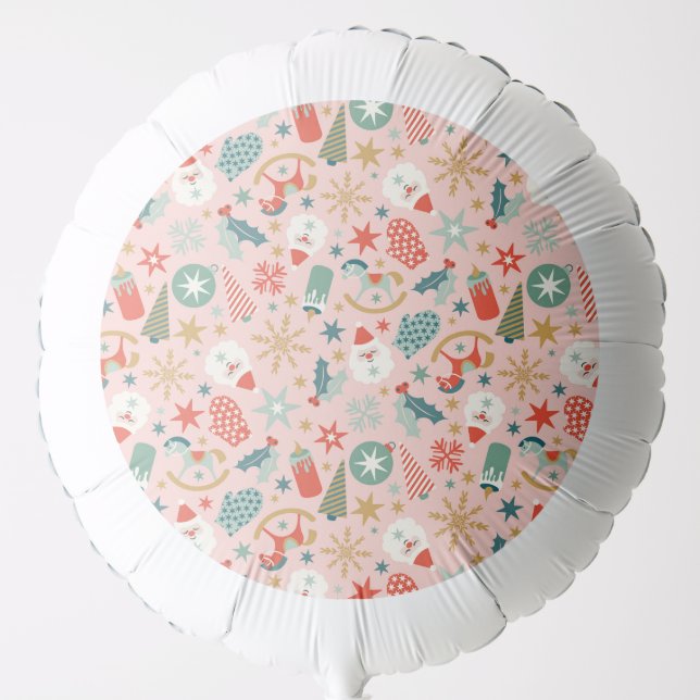Retro Pastel Christmas  Balloon (Front)