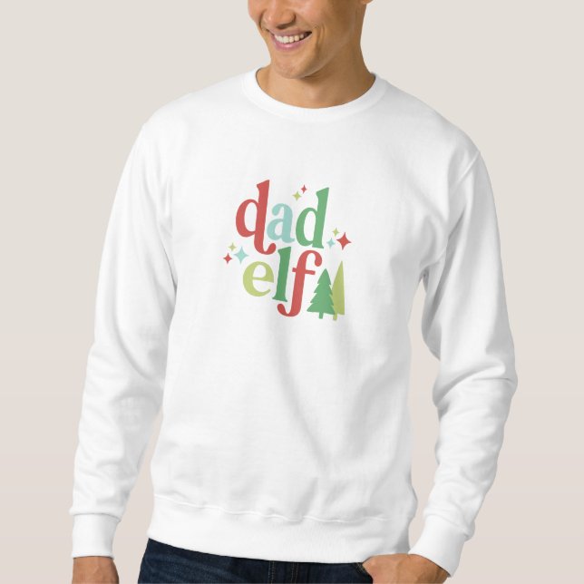 Retro Pastel Christmas | Dad Elf Sweatshirt (Front)