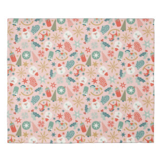 Retro Pastel Christmas  Duvet Cover