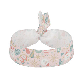Retro Pastel Christmas  Elastic Hair Tie