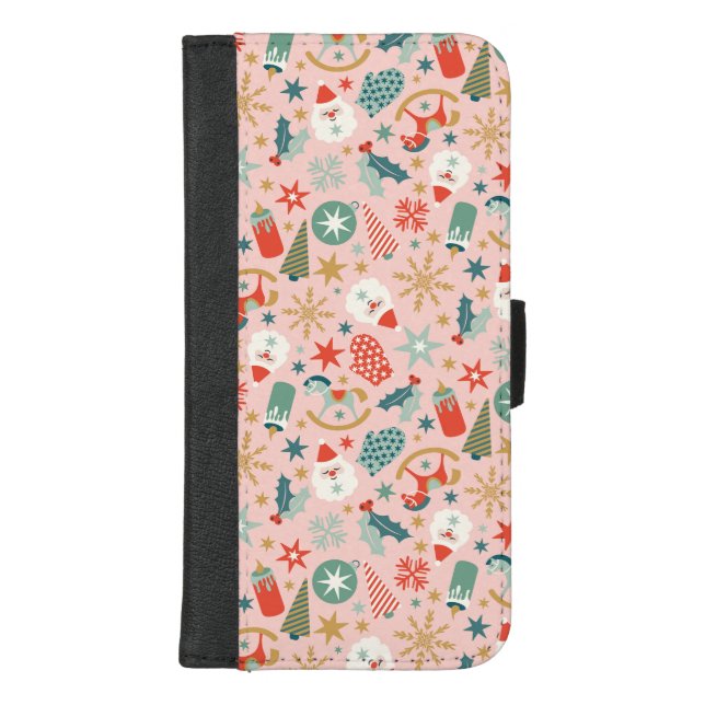 Retro Pastel Christmas  iPhone Wallet Case (Front)