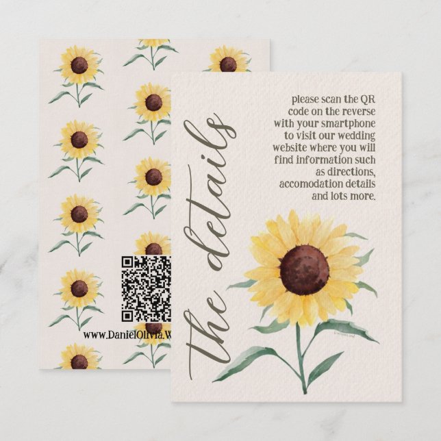 Retro Pastel Color Daisy Wedding Enclosure Card (Front/Back)