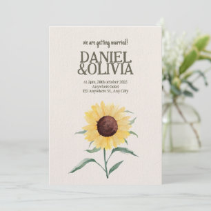 Retro Pastel Color Daisy Wedding Invitation