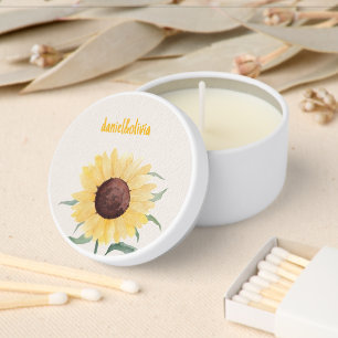 Retro Pastel Color Daisy Wedding Mini Candle Favors