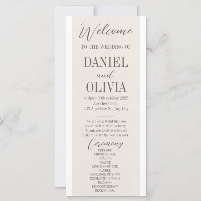 Retro Pastel Color Daisy Wedding Programs (Front)