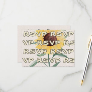 Retro Pastel Color Daisy Wedding RSVP Card