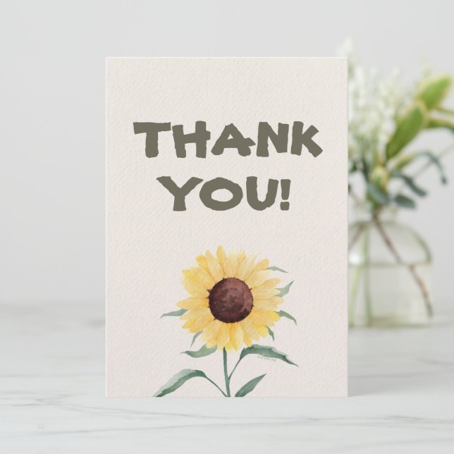 Retro Pastel Color Daisy Wedding Thank You Card (Standing Front)