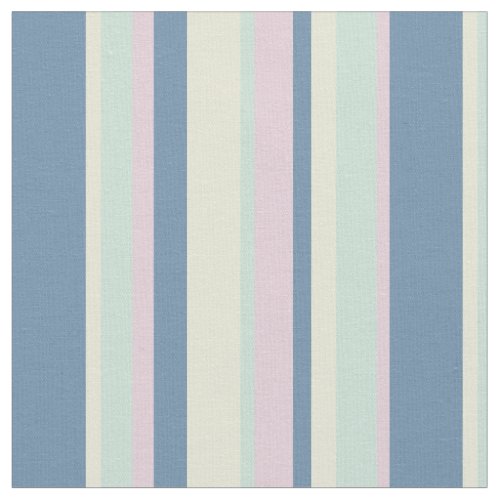 Retro Pastel Color Stripes Vintage Beach Bars Fabric