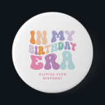 Retro pastel colourful modern birthday era  button<br><div class="desc">Retro pastel colourful modern minimal funky birthday era party decor favor button.</div>