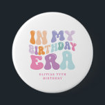 Retro pastel colourful modern birthday era  button<br><div class="desc">Retro pastel colourful modern minimal funky birthday era party decor favor button.</div>