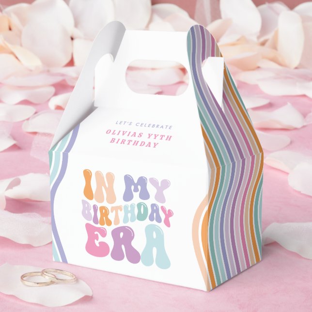 Retro pastel colourful modern birthday era  favor boxes (Wedding)