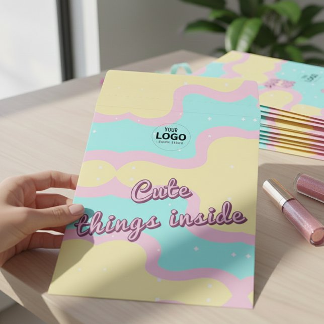 Retro Pastel "Cute Things Inside" Custom Envelope Mailers (Retro Pastel "Cute Things Inside" Custom Envelope Mailers)