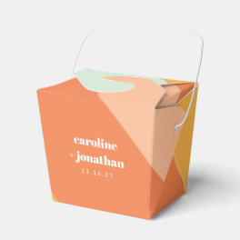 Retro Pastel Geometric Art Custom Wedding Cute Favor Boxes