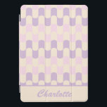 Retro Pastel Geometric Pink Purple Personalized iPad Pro Cover<br><div class="desc">This stylish iPad case features a retro mid century modern pattern in pastel pink and lilac,  personalized with your name. Great gift idea!</div>
