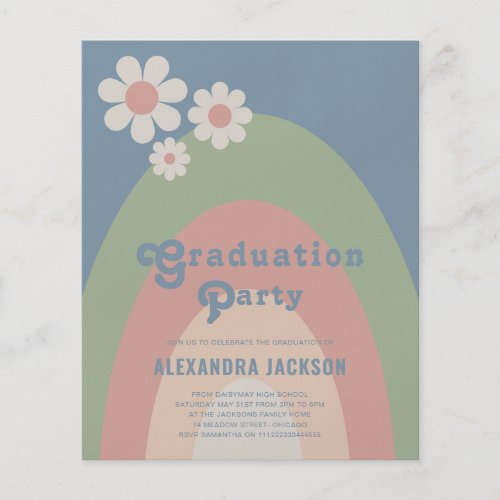 Retro Pastel Graduation Party Flyer