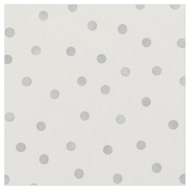 Retro pastel grey and white polka dots pattern fabric (Close Up)