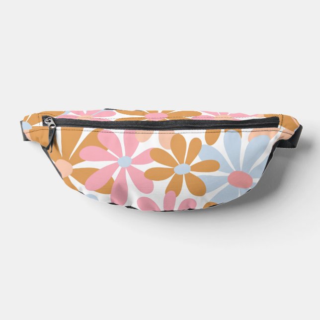 Retro Pastel Groovy Daisy Flower Pattern Fanny Pack (Lay Down)