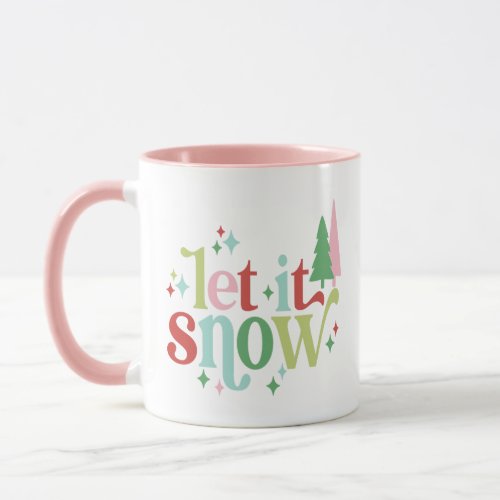 Retro Pastel Let it Snow Mug