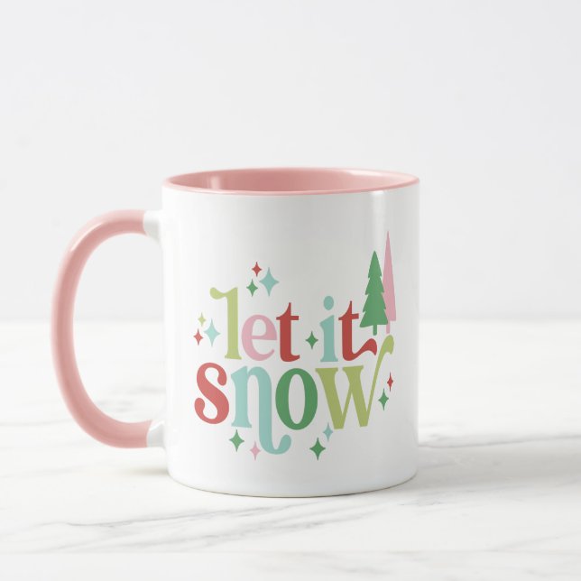 Retro Pastel Let it Snow Mug (Left)