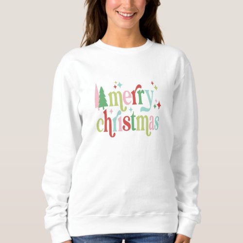 Retro Pastel Merry Christmas Sweatshirt