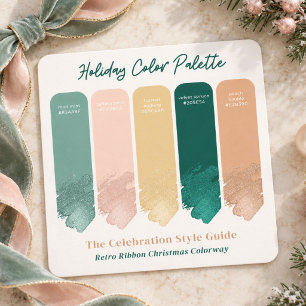 Retro Pastel Mint Christmas Color Palette Swatch Card
