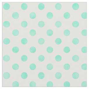 Retro pastel mint white polka dots pattern fabric