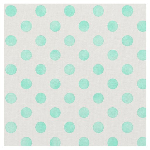 Retro pastel mint white polka dots pattern fabric
