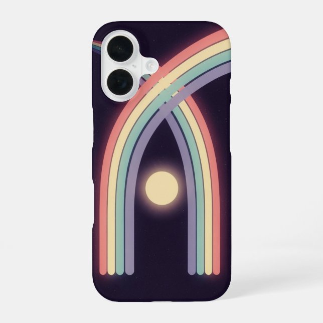 Retro Pastel Moon Arc iPhone Case (Back)