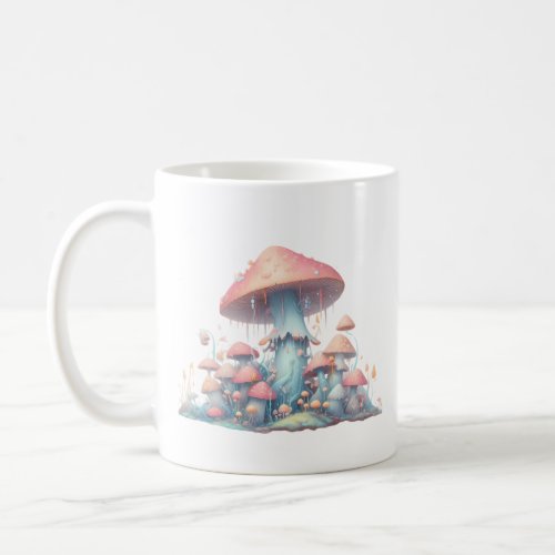 Retro pastel mushrooms design with soft colors 02 coffee mug