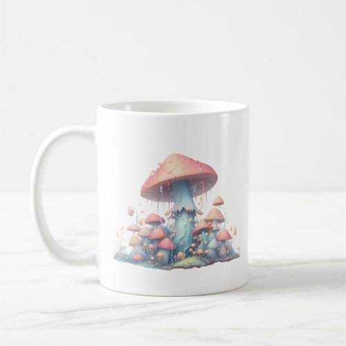 Retro pastel mushrooms design with soft colors 02 coffee mug