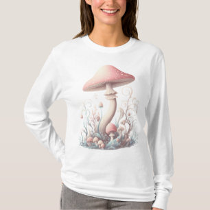 Retro pastel mushrooms design with soft colors 03 T-Shirt