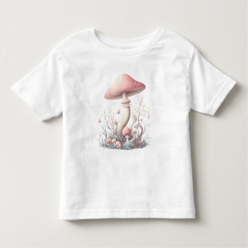 Retro pastel mushrooms design with soft colors 03 toddler t_shirt