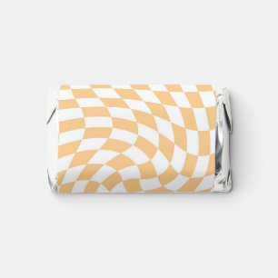 Retro Pastel Peach Warped Checks Checkered Hershey's Miniatures