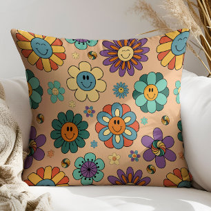 Retro Pastel Pillow 60s Funky Colorful Accent