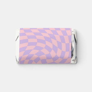 Retro Pastel Pink Lilac Warped Check Checkered Hershey's Miniatures