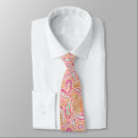 Retro Pastel Pink Paisley Pattern Neck Tie<br><div class="desc">This retro styled neck tie features an intricate paisley pattern with shades of pink,  peach,  aqua blue and light green,  designed by world renowned artist © Tim Coffey.</div>