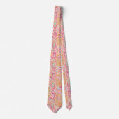 Retro Pastel Pink Paisley Pattern Neck Tie (Front)