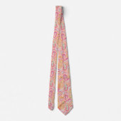 Retro Pastel Pink Paisley Pattern Neck Tie (Back)