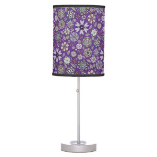 Retro Pastel Pink Purple Floral Seamless Pattern Table Lamp