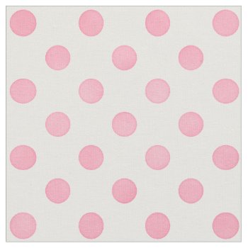 Retro Pastel Pink White Polka Dots Pattern Fabric by TintAndBeyond at Zazzle