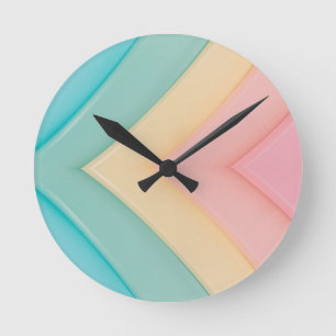 Retro Pastel Rainbow Wall Clock