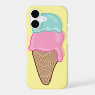 Retro Pastel Strawberry Mint Summer Ice-Cream Cone iPhone 17 Case