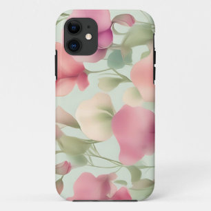 Retro Pastel Sweet Pea Pattern iPhone 11 Case