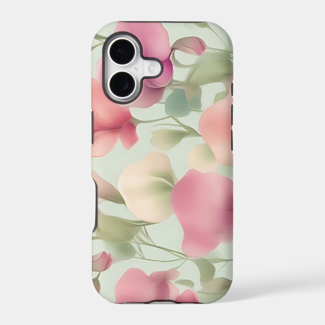 Retro Pastel Sweet Pea Pattern Iphone Case (Back)