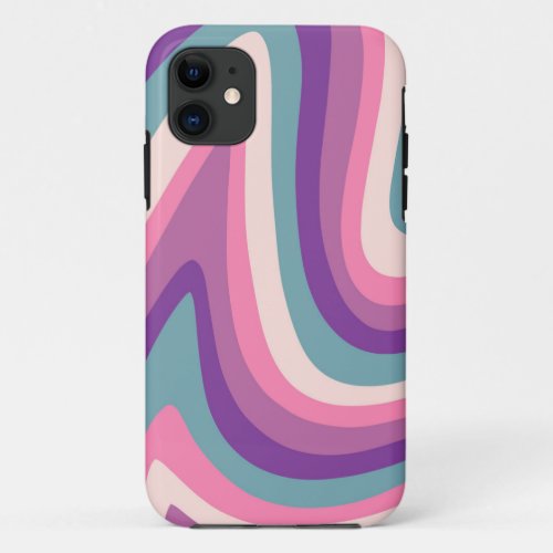 Retro pastel swirls iPhone 11 case