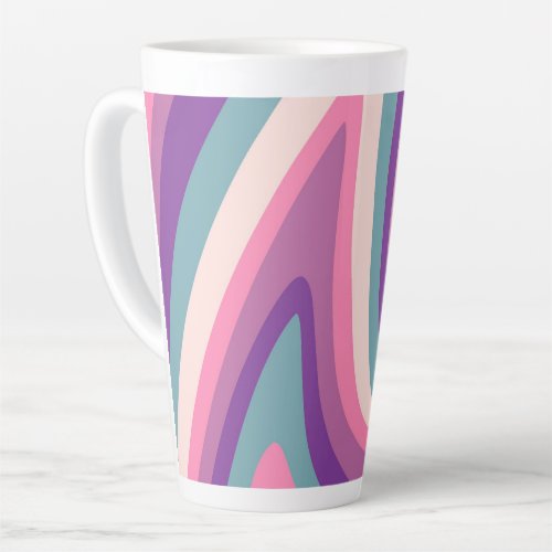 Retro pastel swirls latte mug