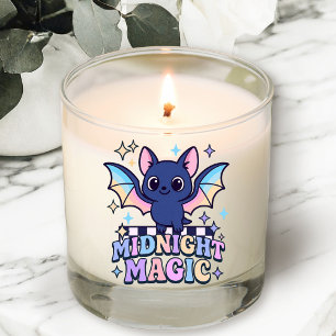 Retro Pastelcore Cute Halloween Bat & Checkerboard Scented Candle